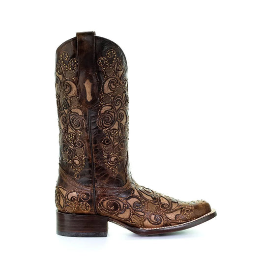 Corral Women's Embroidered Stud Inlay Western Boots