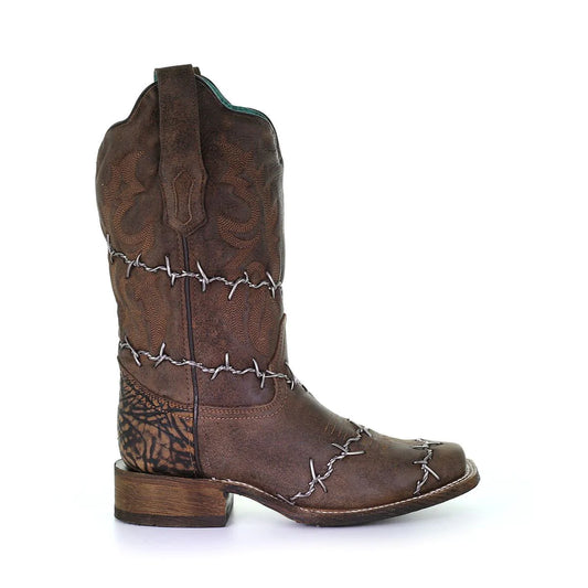 Corral Women's Barbed Wire Woven Square Toe Western Boots