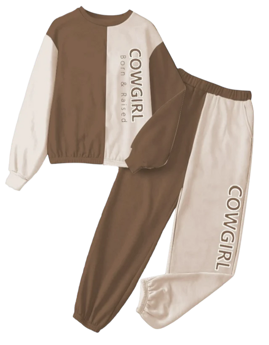 Shea Baby Girl's Cowgirl's Born & Raised Sweats Set