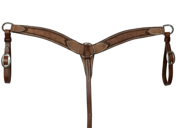 Pony Chocolate Roughout Breast Collar w/Shell Border