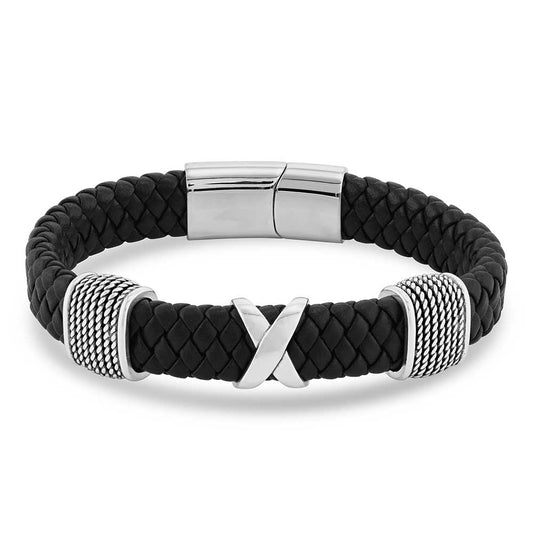 Montana Silversmiths Men's Strength Multiplied Leather Bracelet