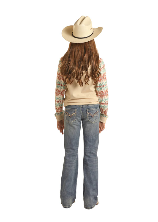 Rock & Roll Girls Cowhide Applique Mid-Rise Medium Vintage Bootcut Jeans