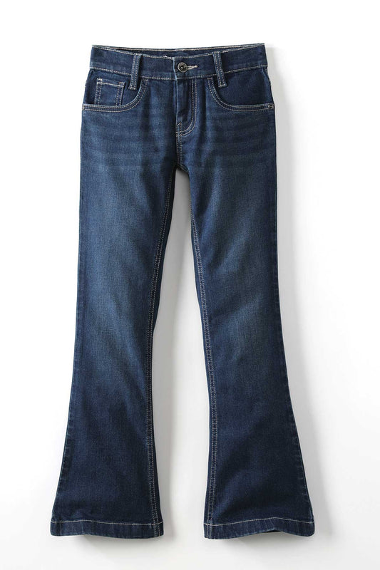 Cruel Girl's Violet Mid Rise Dark Stonewash Trouser Jeans