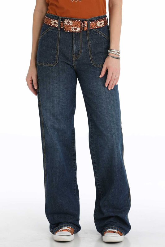 Cruel Denim Women's Dark Stone Wash Casey Cargo Jeans