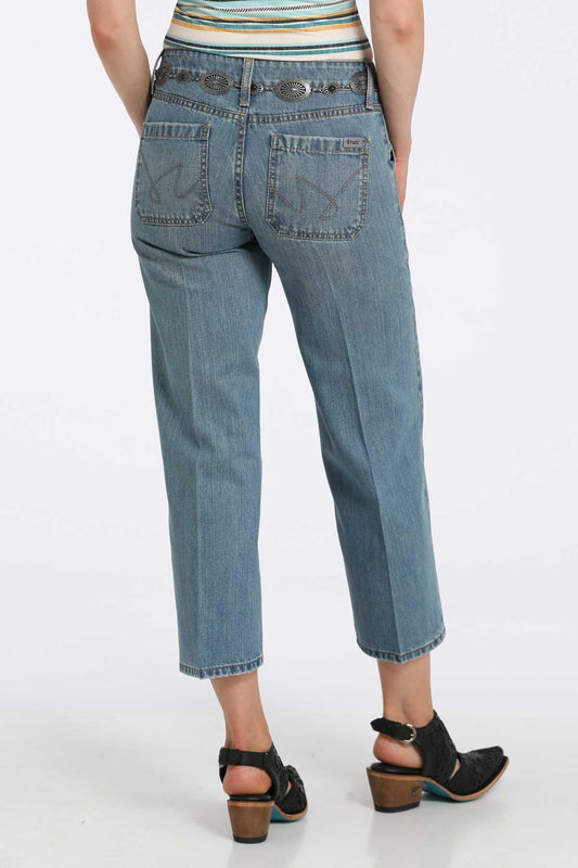 Cruel Denim Women's Hannah Medium Stonewash Crop Jeans
