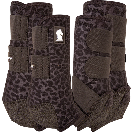 Classic Equine Legacy2 Black Leopard Medium Front Boots-2 Pack