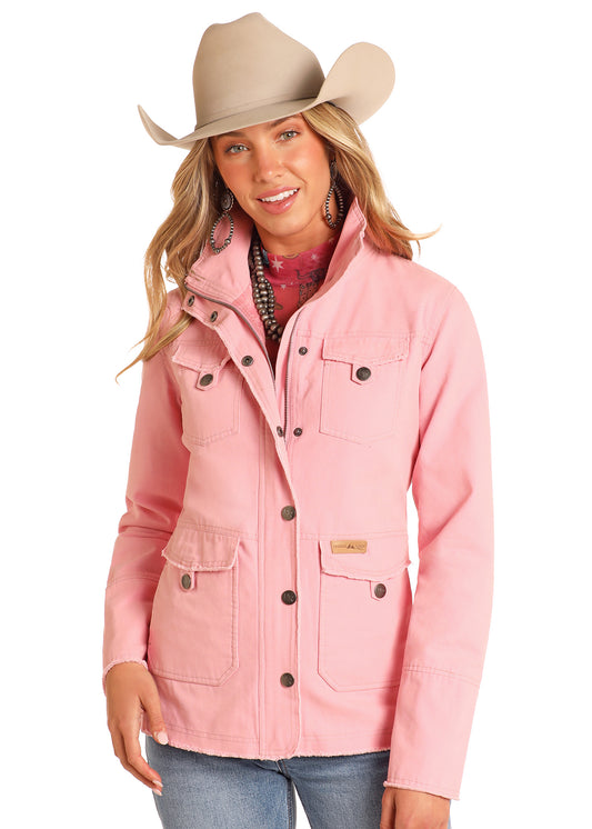 Powder River Women's Baby Pink Canvas Jacket