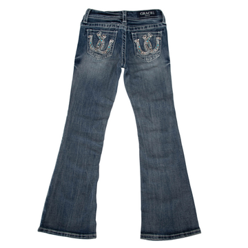 Grace in LA Girl's Double Horseshoe Bootcut Jean