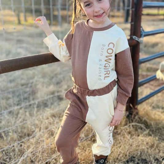 Shea Baby Girl's Cowgirl's Born & Raised Sweats Set