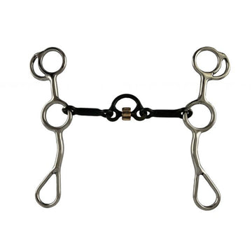 Stainless Steel Sweet Iron Mouth JR Cow-Horse Bit w/Copper Roller & Correction Port