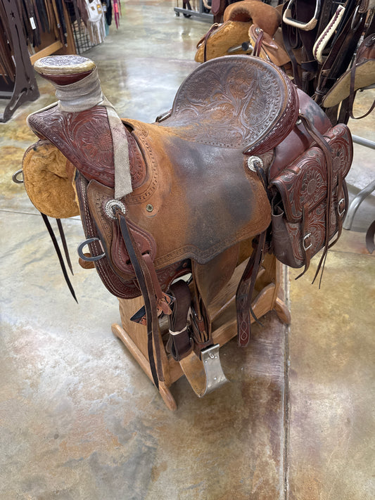 Used Corriente Wade Saddle W/Matching Saddle Bags, 15" Seat