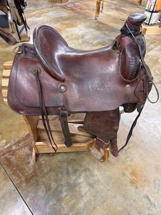 Used Colorado Correctional Industries Ranch Saddle, 15.5" Seat