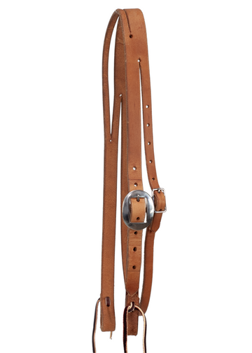 Leather Slit Ear Headstall with Throat Latch