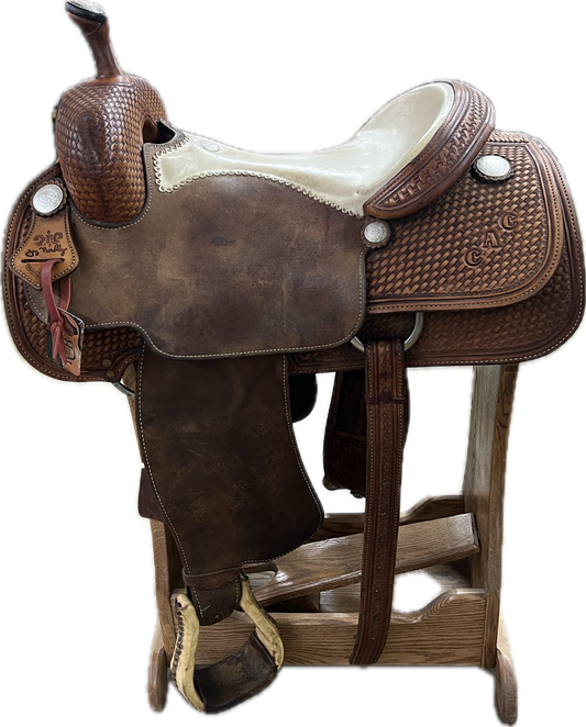 Used Trophy Tack Jay Nordley Ranch Cutter Saddle, 16"