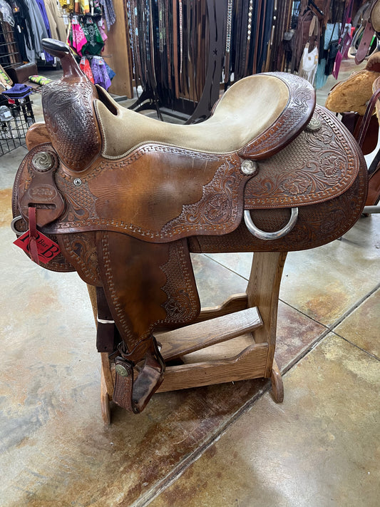 Used PRCS Cowhorse Saddle, 16" Seat