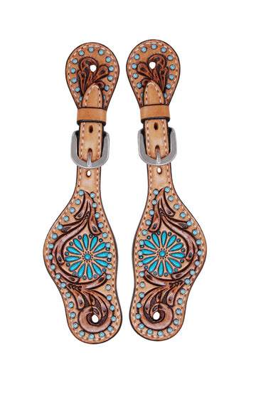 Rafter T Kid's Turquoise Sun Spots Spur Straps