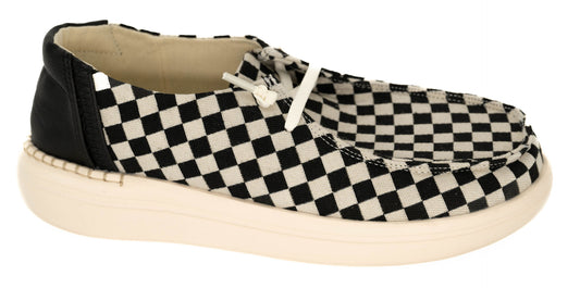 Corkys Women's Black White Check Kayak 2 Casual Shoes