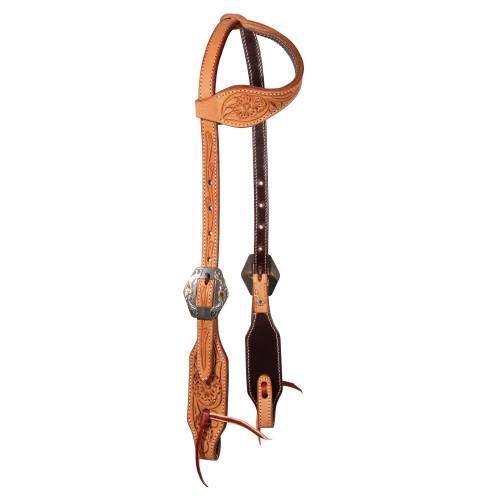 Professional's Choice Floral Rough-Out Single Ear Headstall