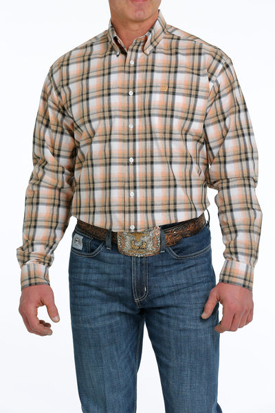Cinch Men's Long Sleeve Plaid Button Down Shirt