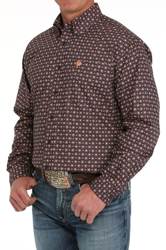 Cinch Men's Medallion Print Purple Button-Down Western Shirt