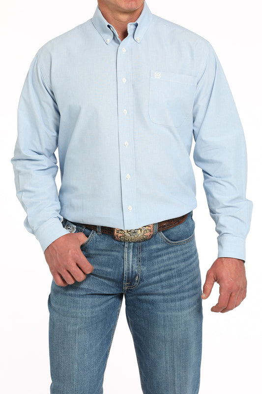 Cinch Men's Light Blue Long Sleeve Shirt