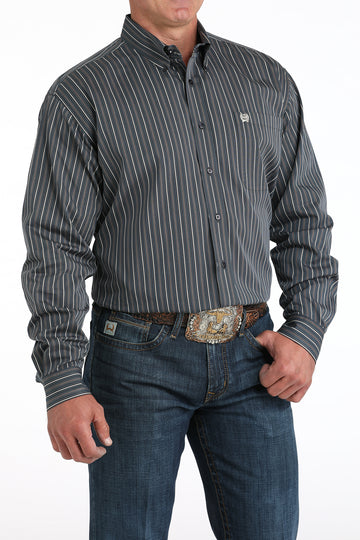Cinch Men's Stripe Button Down Classic Fit Shirt