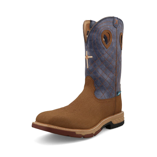 Twisted X Men's 12" Clay & Peacock Square Toe Western Work Boot
