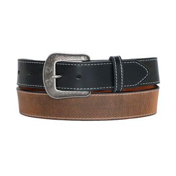 Heritage Leathers USA Men's Black/Brown Western Belt