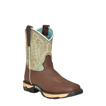 Corral Women's Mint & Brown Square Toe Work Boots