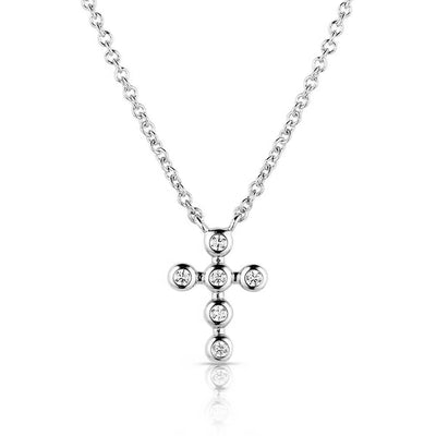 Montana Silversmiths Simple Belief Crystal Cross Necklace