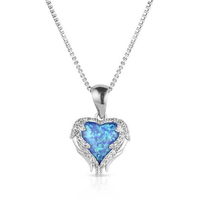 Montana Silversmiths Heart's Flame Opal Necklace