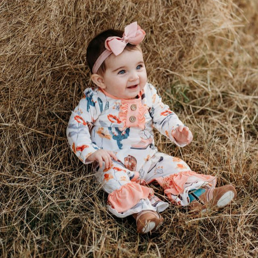 Shea Baby Infant/Toddler Girl's Cactus Long Sleeve Romper
