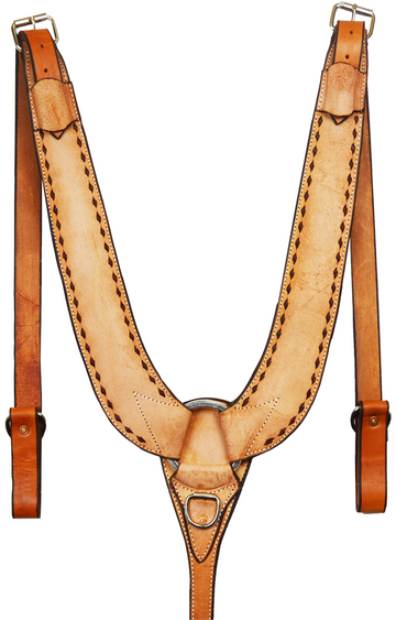Natural Roughout Buck Stitch Pulling Collar