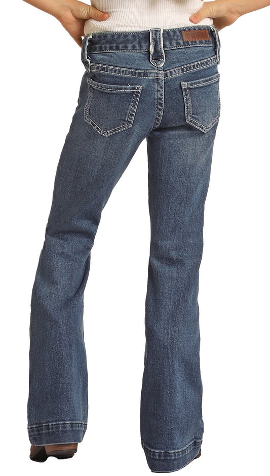 Rock & Roll Girl’s Extra Stretch Medium Wash Trouser Jean