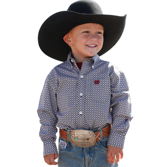 Cinch Infant Boy's Multicolor Print Button Down Western Shirt