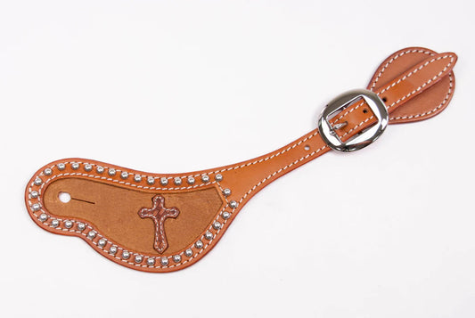 Cowboy Chrome Men's Small Cross Spur Straps w/Nailheads