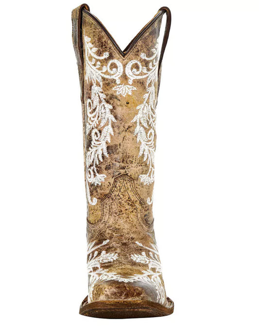 Corral TN Brown Embroidery- Glow Collection Sq. Toe