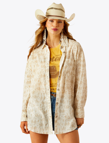 Ariat Women's Poppy Summer Overshirt Comic Toile Shirt