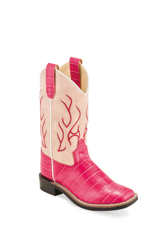 Old West Kid's Pink Cowgirl Boot