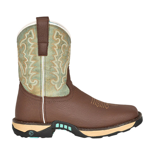 Corral Women's Mint & Brown Square Toe Work Boots