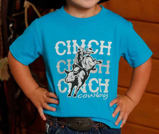 Cinch Infant/Toddler Boy's Teal Cowboy Logo Graphic T-Shirt