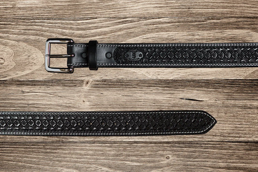 Texas Saddlery Men's Black Waffle Belt