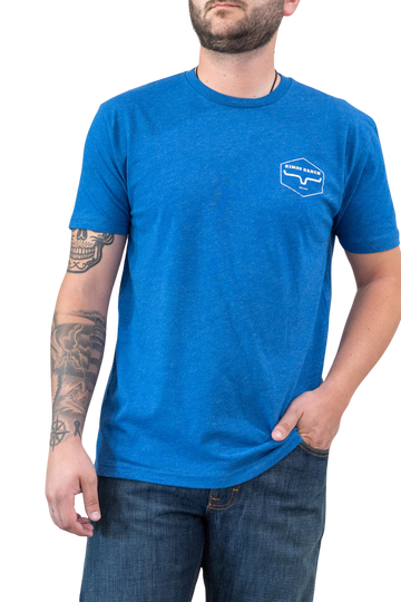 Kimes Men's Heather Cool Blue Wooden Hex T-Shirt