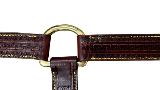 Tucker Heritage Cheyenne Straight Chestnut Leather Breastcollar w/Gold Stitching