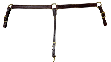 Tucker Heritage Cheyenne Straight Chestnut Leather Breastcollar w/Gold Stitching