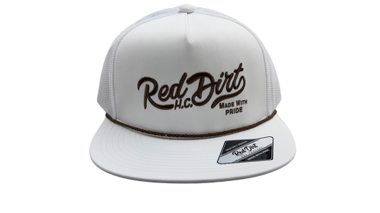 Red Dirt Hat Co. Over the Top White Ball Cap