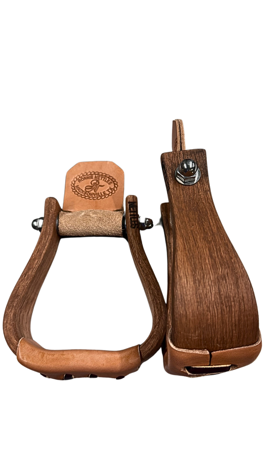 Nettles 2" Gunstock Oiled Chisholm Youth Stirrups