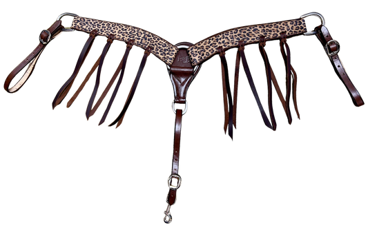 R Bar B Cheetah Print w/Lace 2" Breast Collar