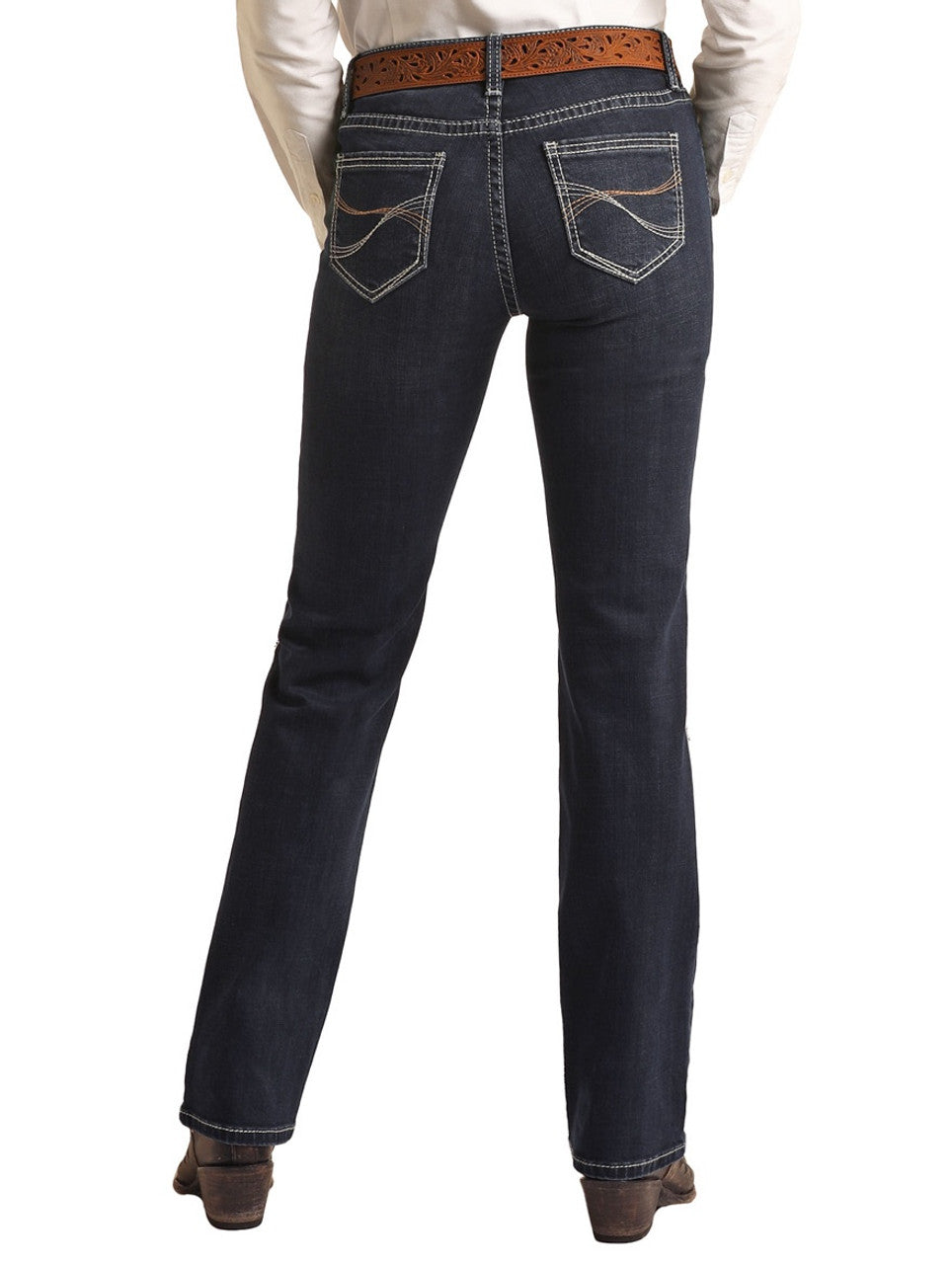 Rock & Roll Women's Mid Rise Regular Fit Modest Bootcut Jeans