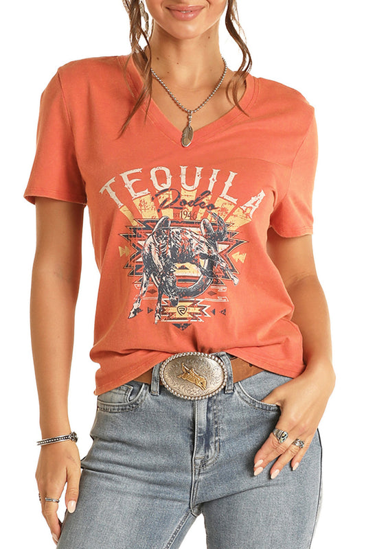 Rock & Roll Women's Tequila V-Neck T-Shirt